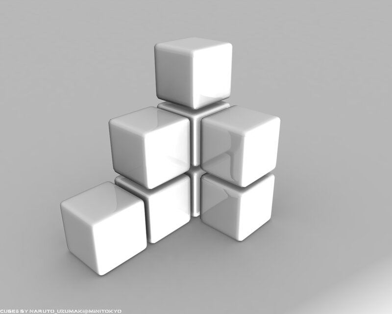 white cubes arrangement