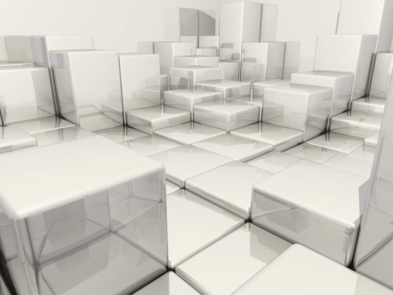 white cubes in a grid