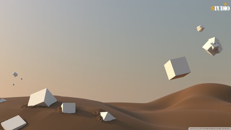 White Cubes in Desert