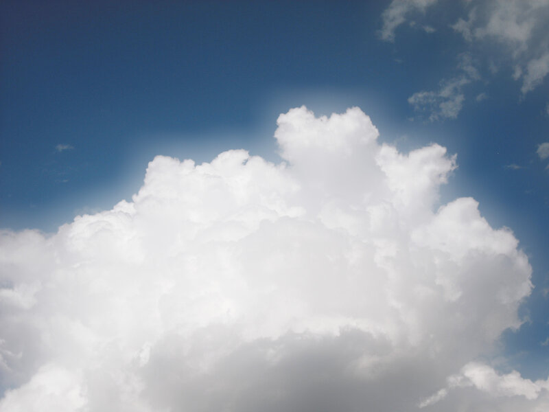 White Cumulus Cloud — Blue