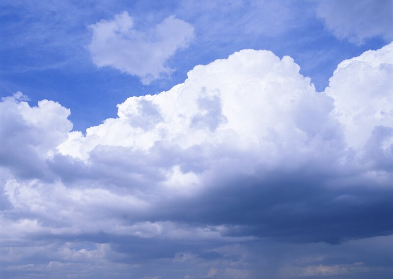 White Cumulus Clouds — Blue, Dramatic
