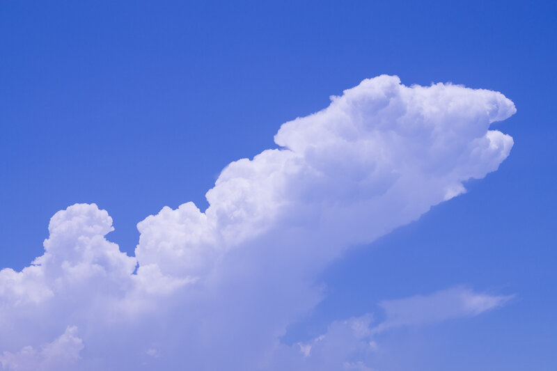White Cumulus Clouds — Blue, Serene, Afternoon, Photograph, Sky