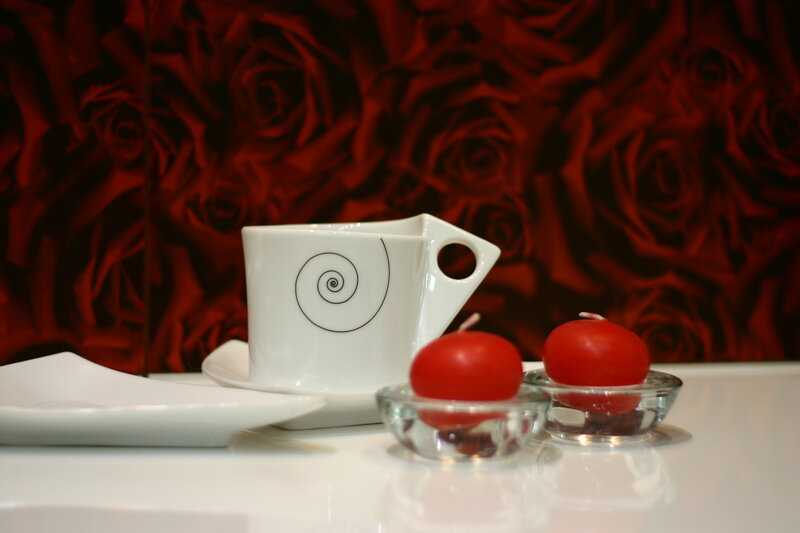 White Cup with Candles