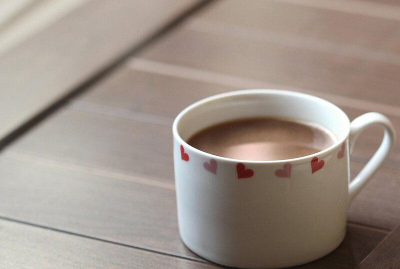 White Cup with Hearts