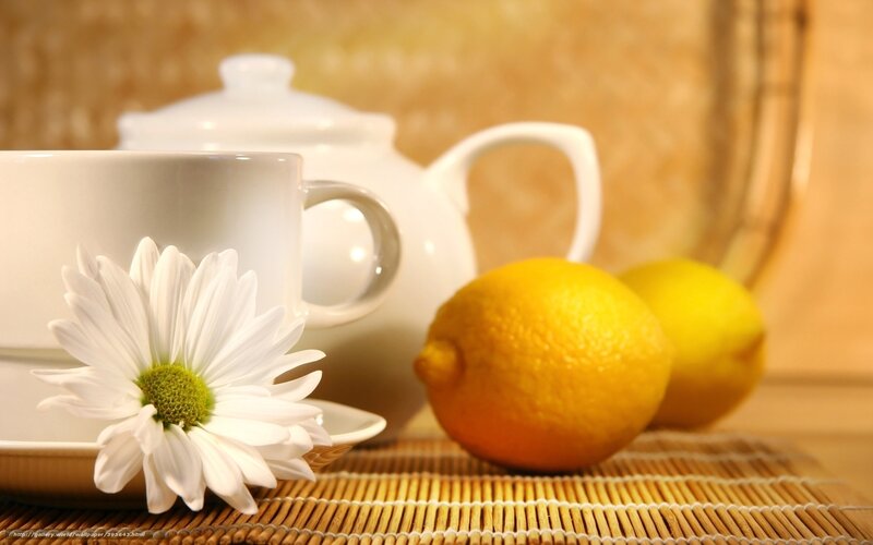 White Cup with Lemon — Yellow, Calm