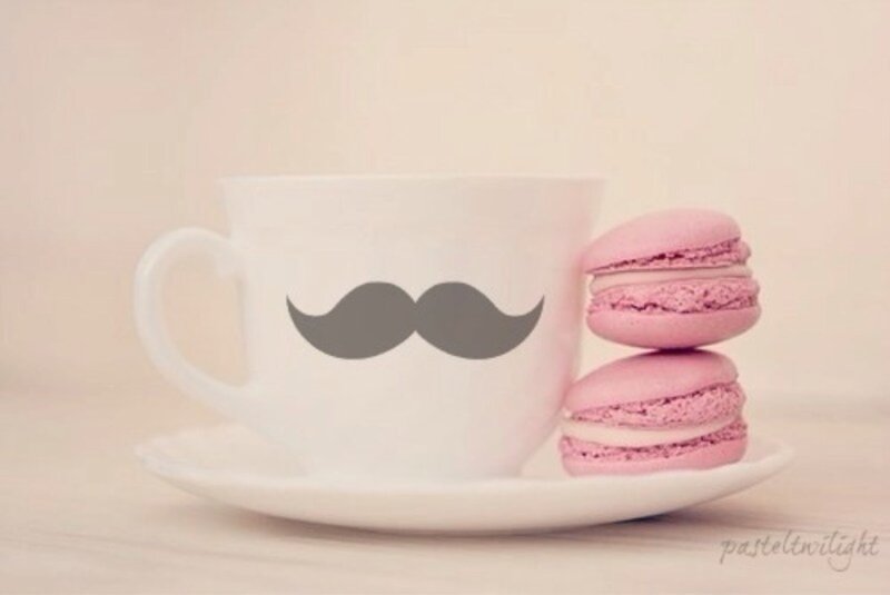 White Cup with Mustache