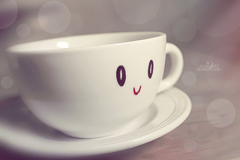 White Cup with Smiley Face