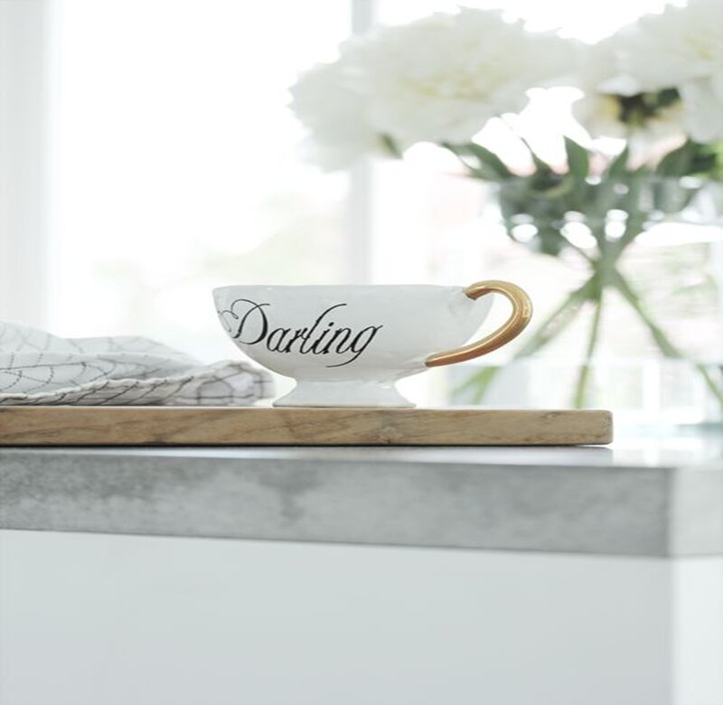 White Cup with Text