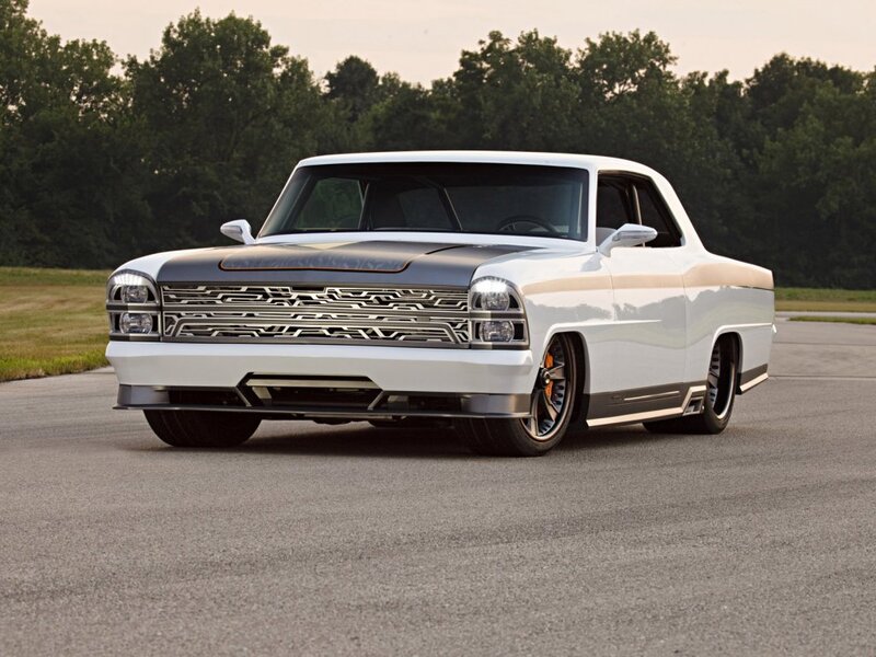 White Custom Car — Calm, Sunset