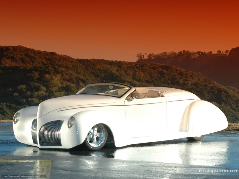 White Custom Car — Dramatic, Sunset