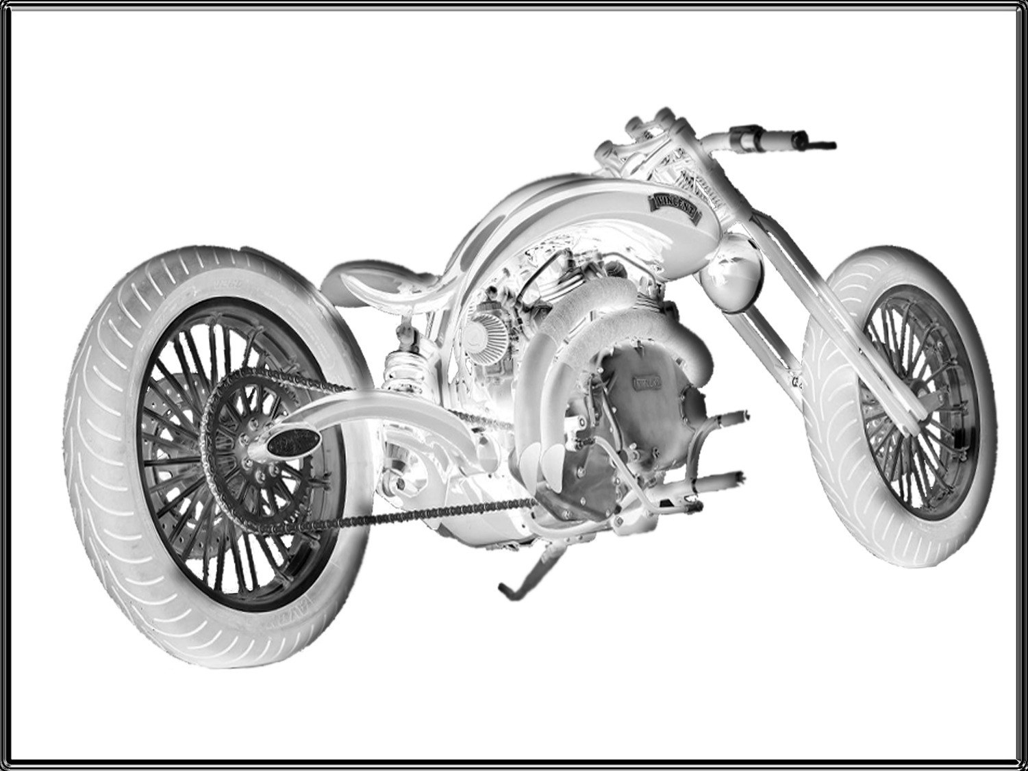 white custom chopper motorcycle