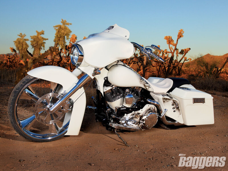 White Custom Motorcycle — Serene