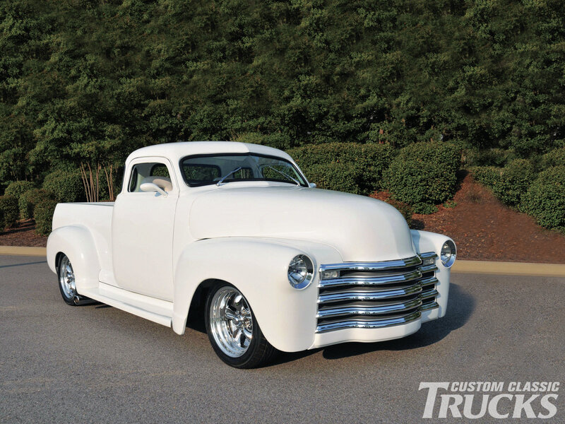 White Custom Pickup Truck — Calm, Afternoon, Photograph, Trees