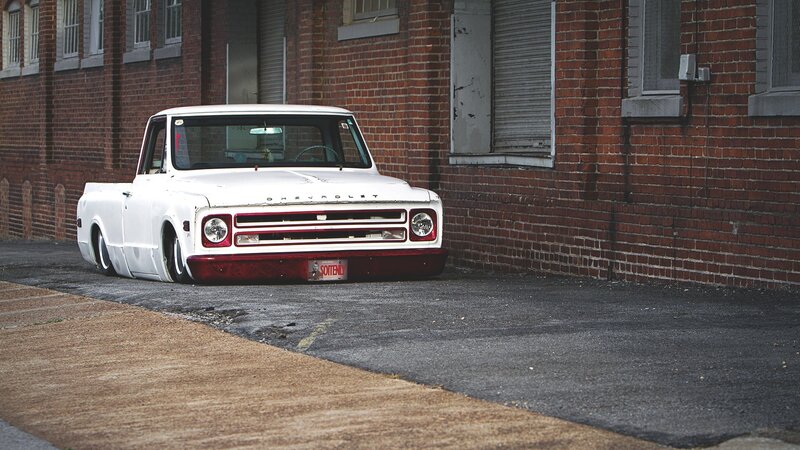 White Custom Pickup Truck — Urban, Afternoon