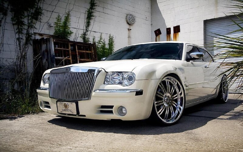 White Customized Car — Dramatic