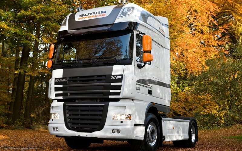 White DAF Super Spacecab truck