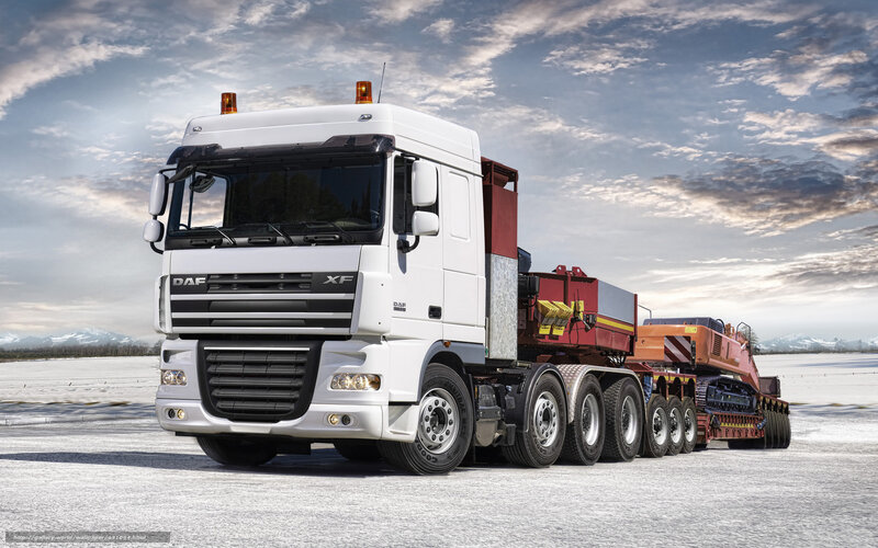 White DAF XF Truck — Dramatic, Winter, Photograph