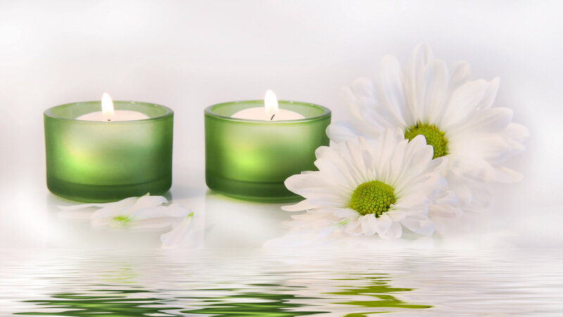 White Daisies and Candles