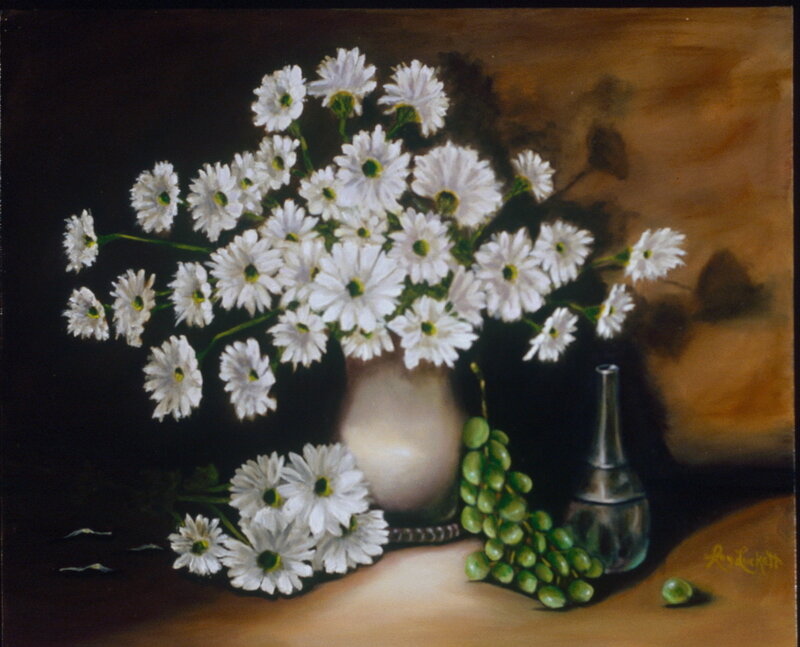 White Daisies in Vase