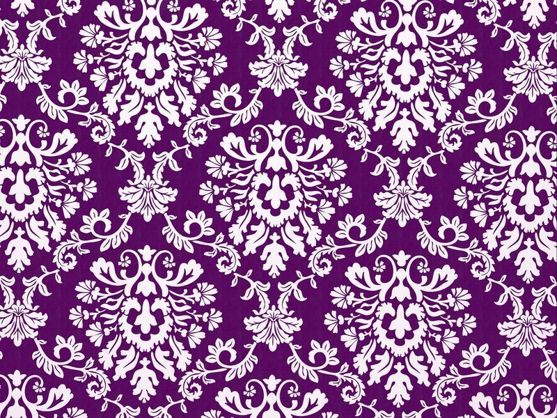 White Damask Pattern — Purple