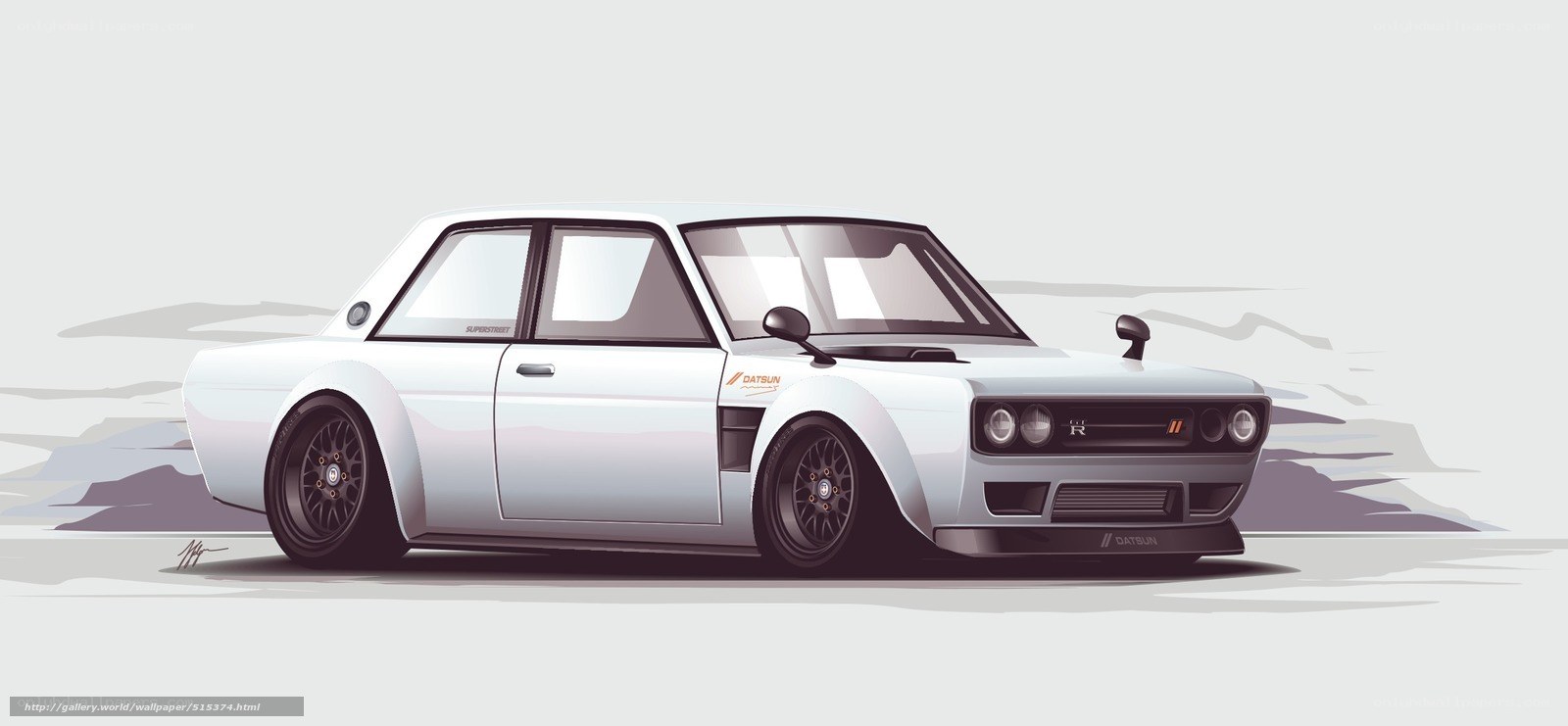 white datsun race car