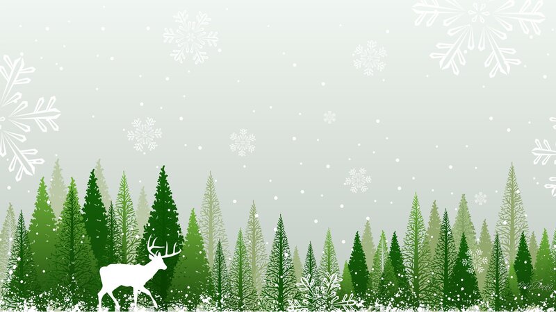 White Deer in Forest — Green