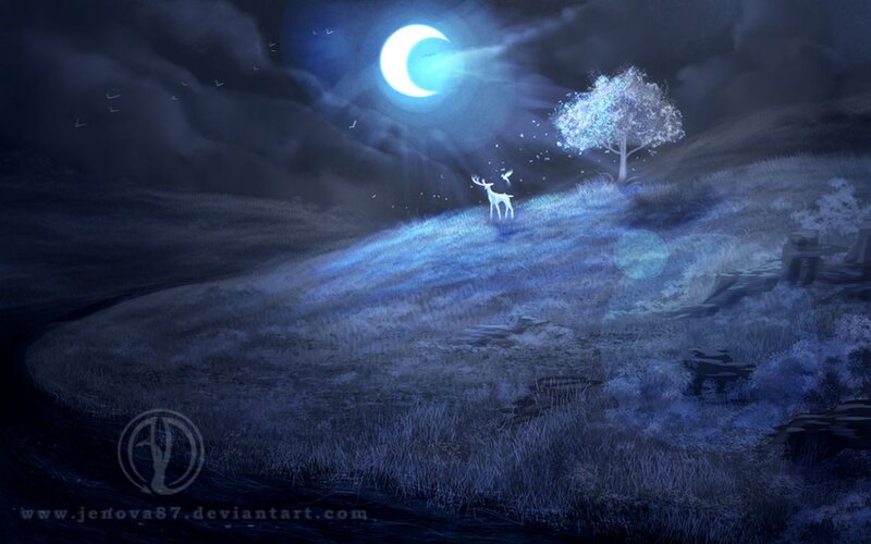 White Deer on Hill