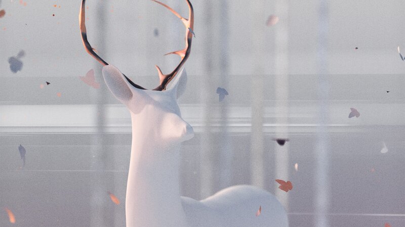 White Deer Statue