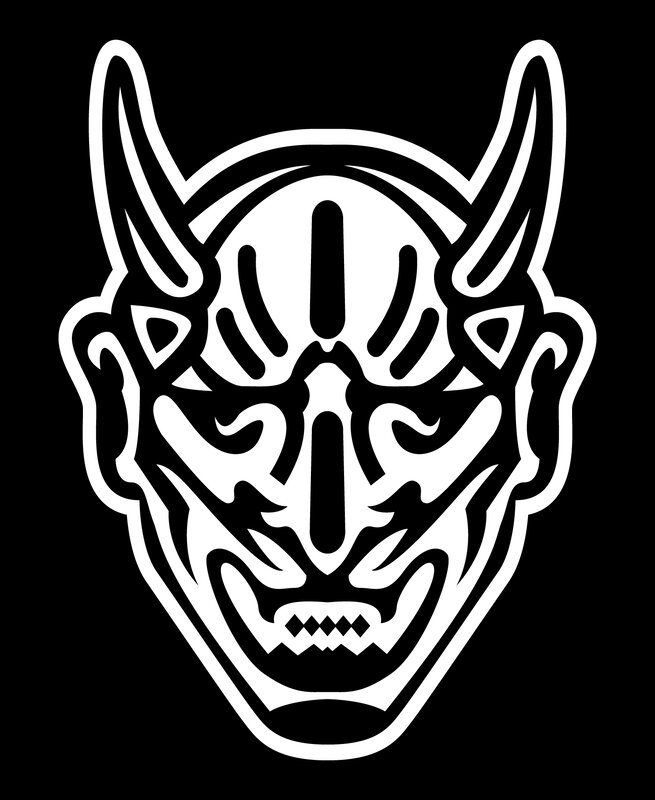 white demon mask design
