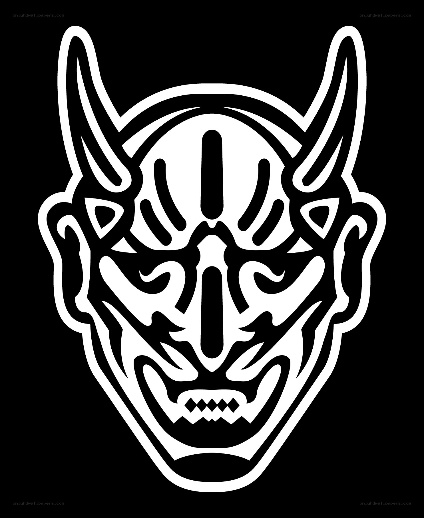 white demon mask design