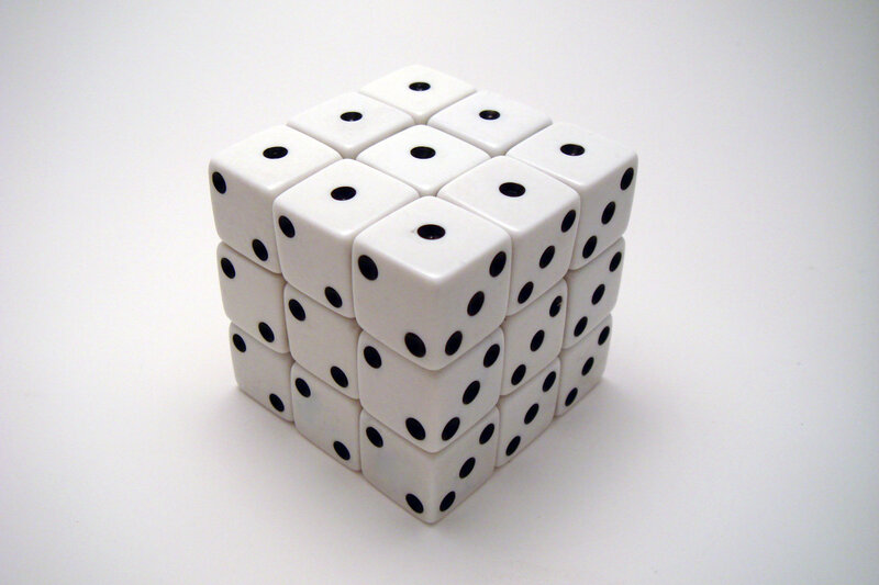 white dice cube