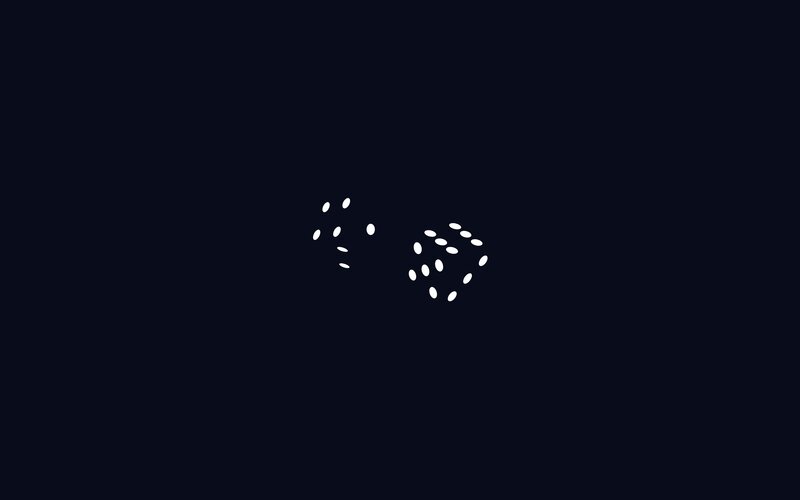 White Dice on Dark Background
