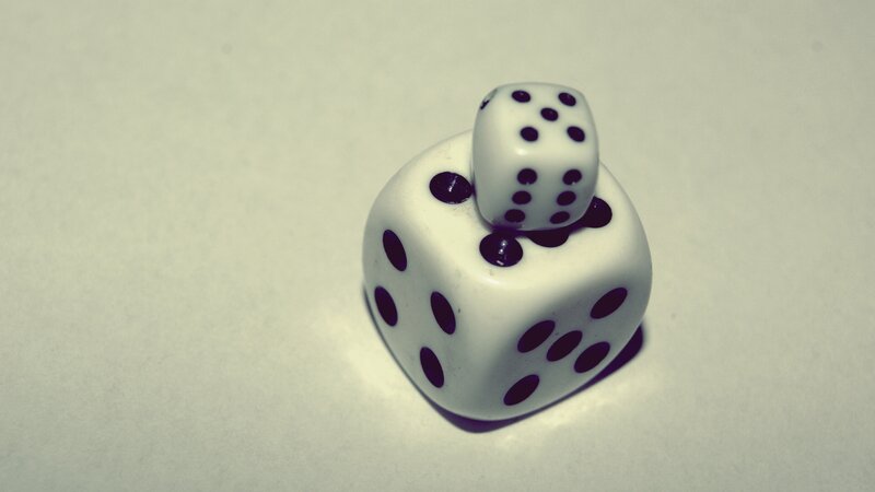 White Dice on Surface — Neutral