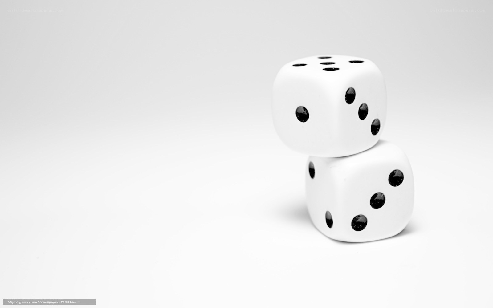 white dice on white background