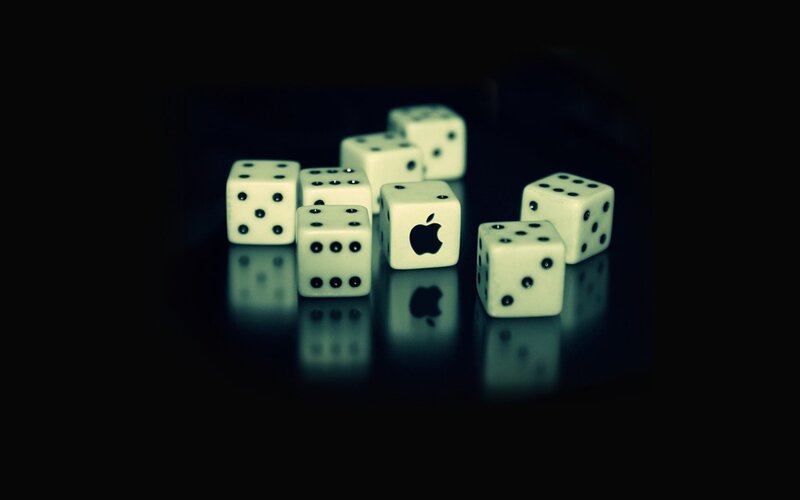 White Dice with Apple Logo — Black