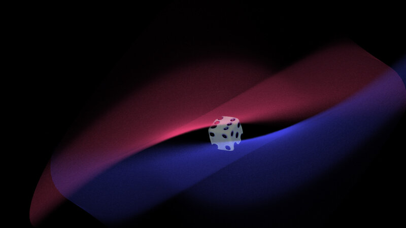 White Die on Dark Surface
