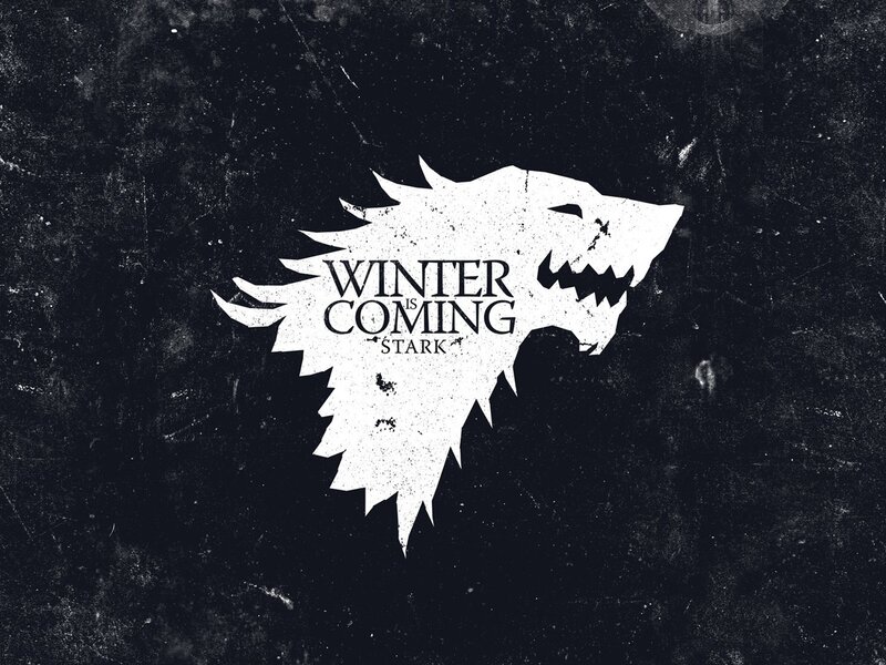 White Direwolf Head — Black, Dark, Illustration