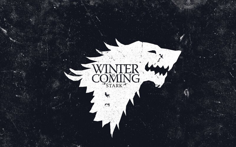White Direwolf Head — Black, Dark