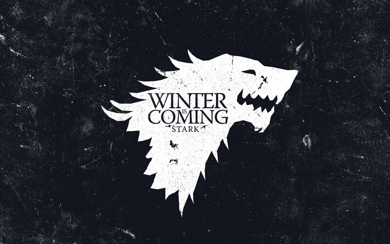 White Direwolf Head — Black, Dramatic