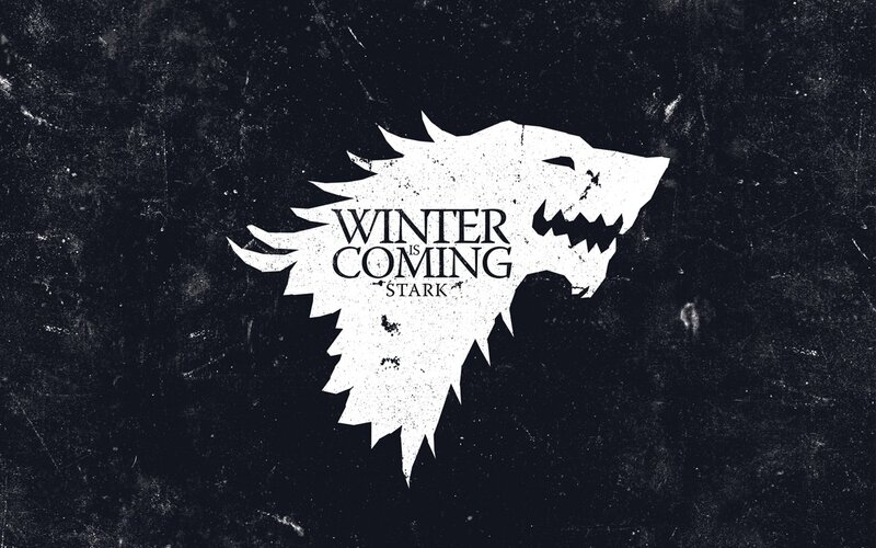 White Direwolf Head — Black