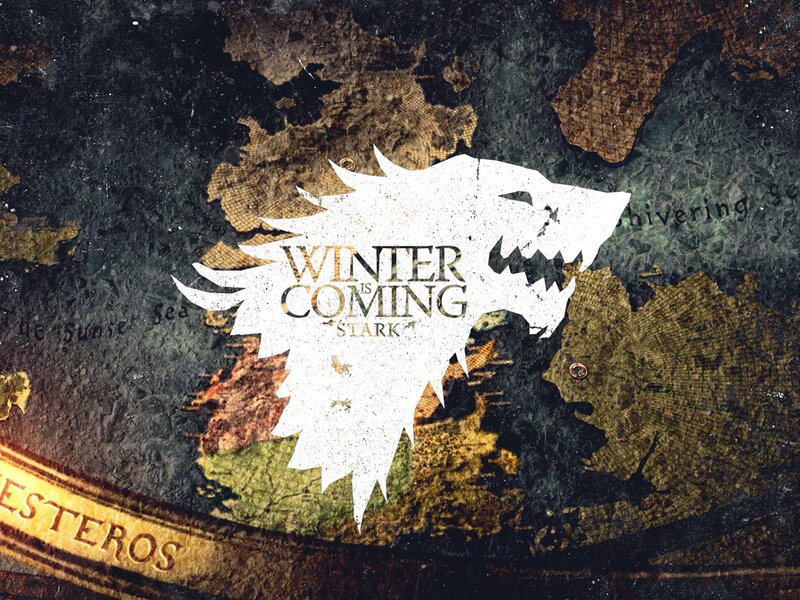 White Direwolf Sigil — Dramatic