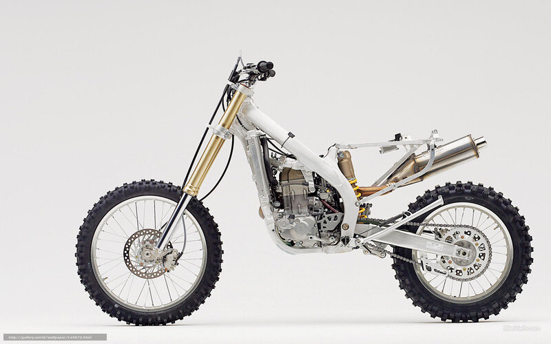 White Dirt Bike — Neutral, Photograph, Engine