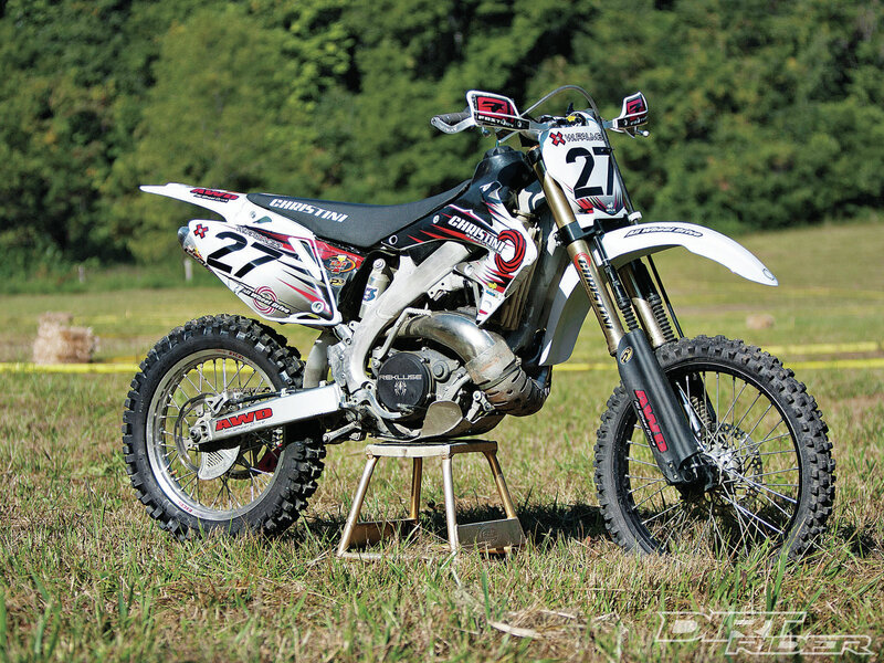 White Dirt Bike — Outdoor, Afternoon