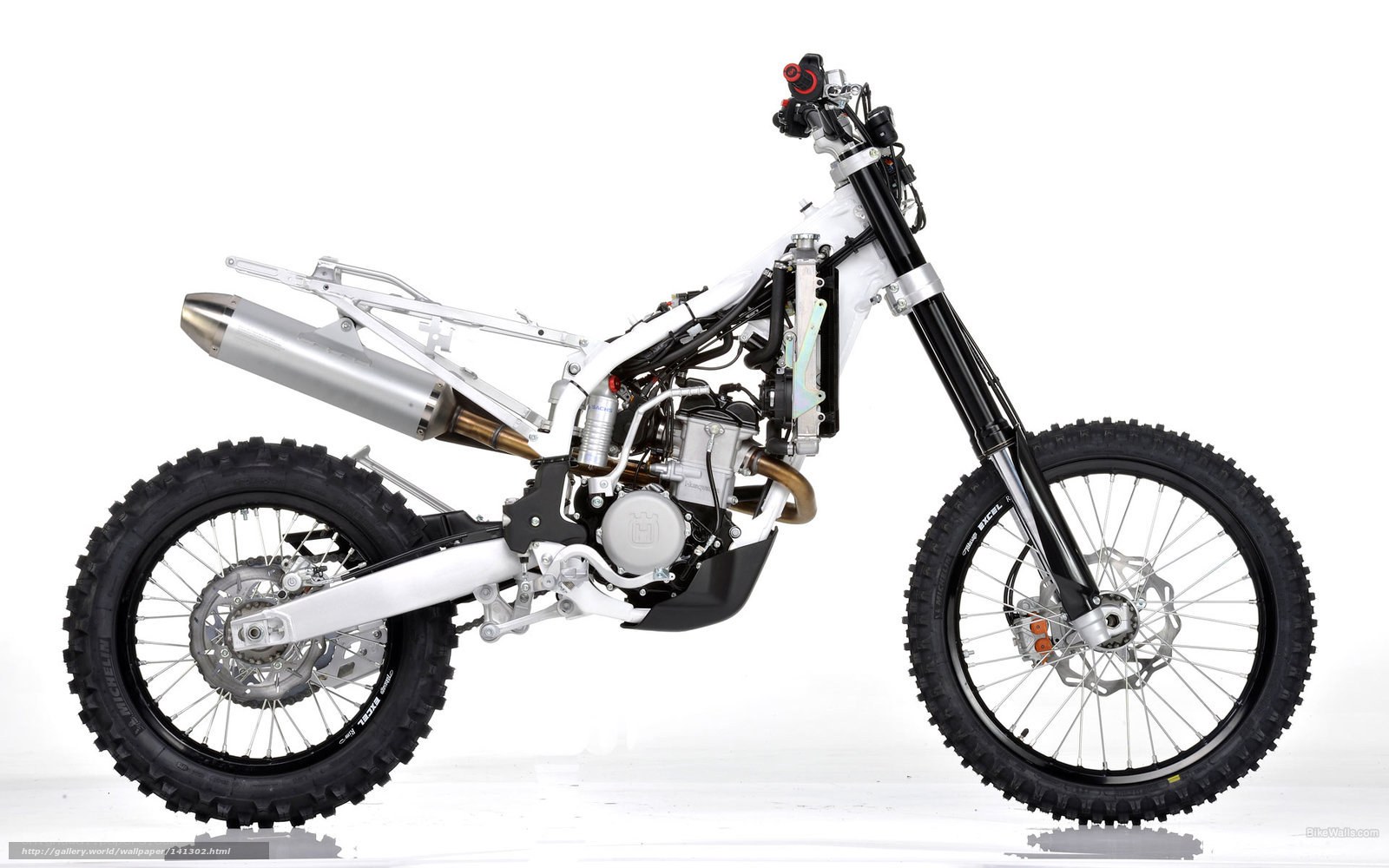 white dirt bike side view