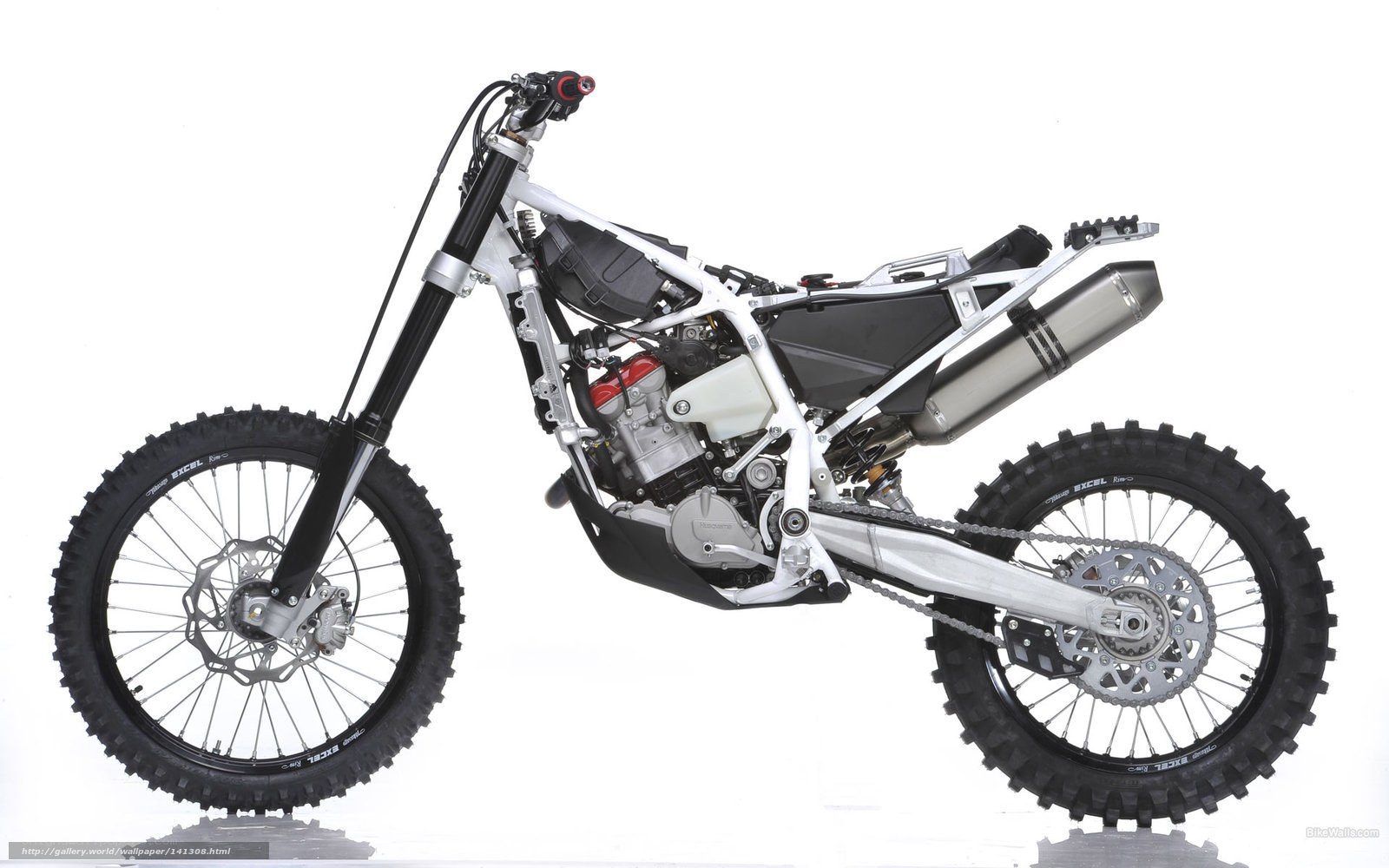 white dirt bike side view