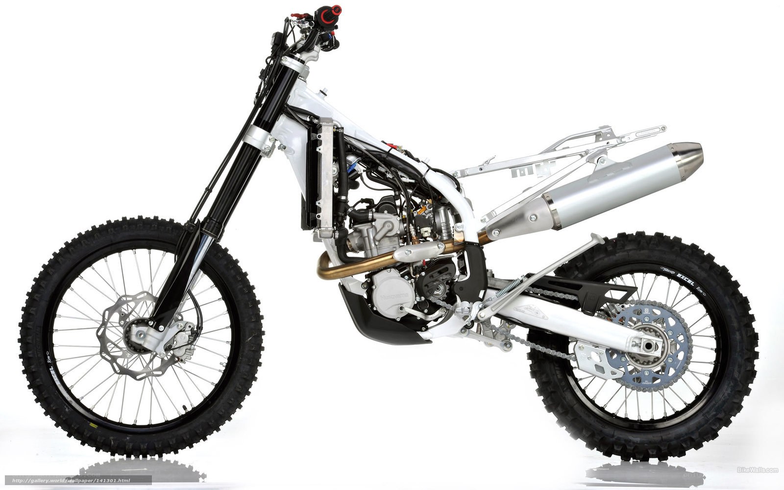 white dirt bike side view