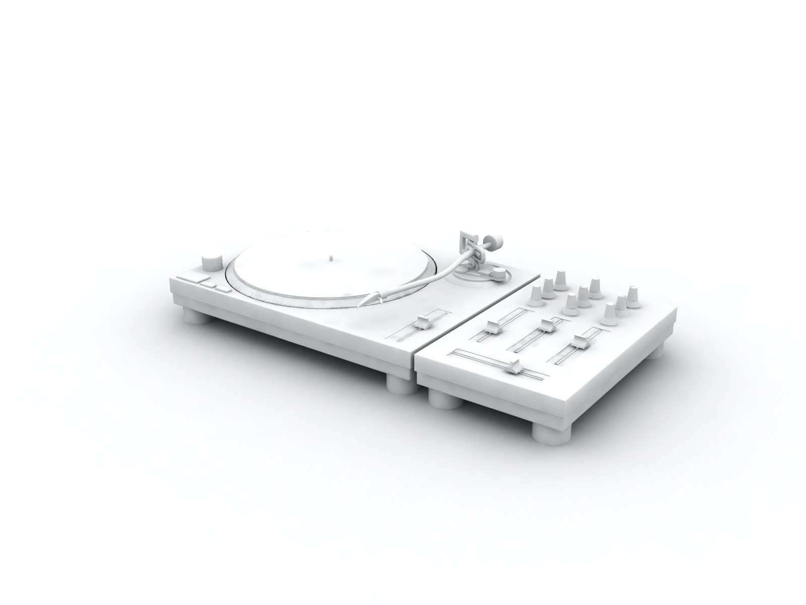 white dj turntable setup