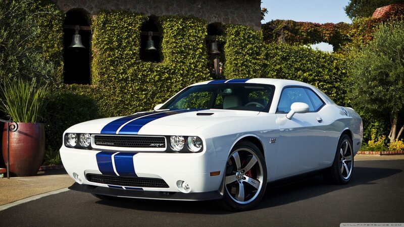 White Dodge Challenger — Calm