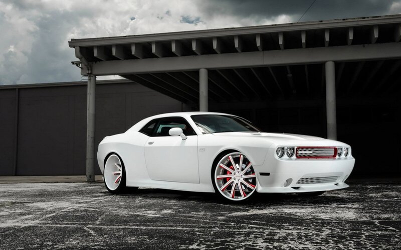 White Dodge Challenger — Dramatic, Photograph, Car