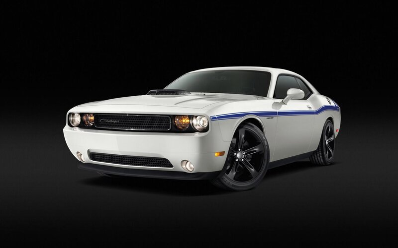 White Dodge Challenger — Dramatic